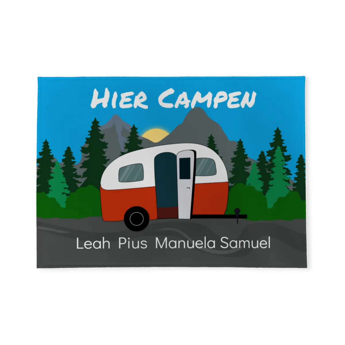 Camper Fußmatte mit Namen - Geschenkidee Camping, Geburtstag, Urlaub