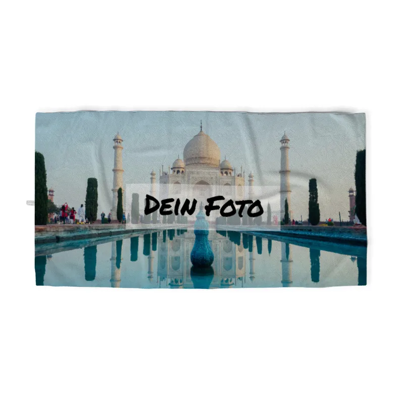 Duschtuch mit Foto im Querformat - personalisiertes Fotoduschtuch - Foto-Duschtuch Quer selbst gestalten - 1 Foto