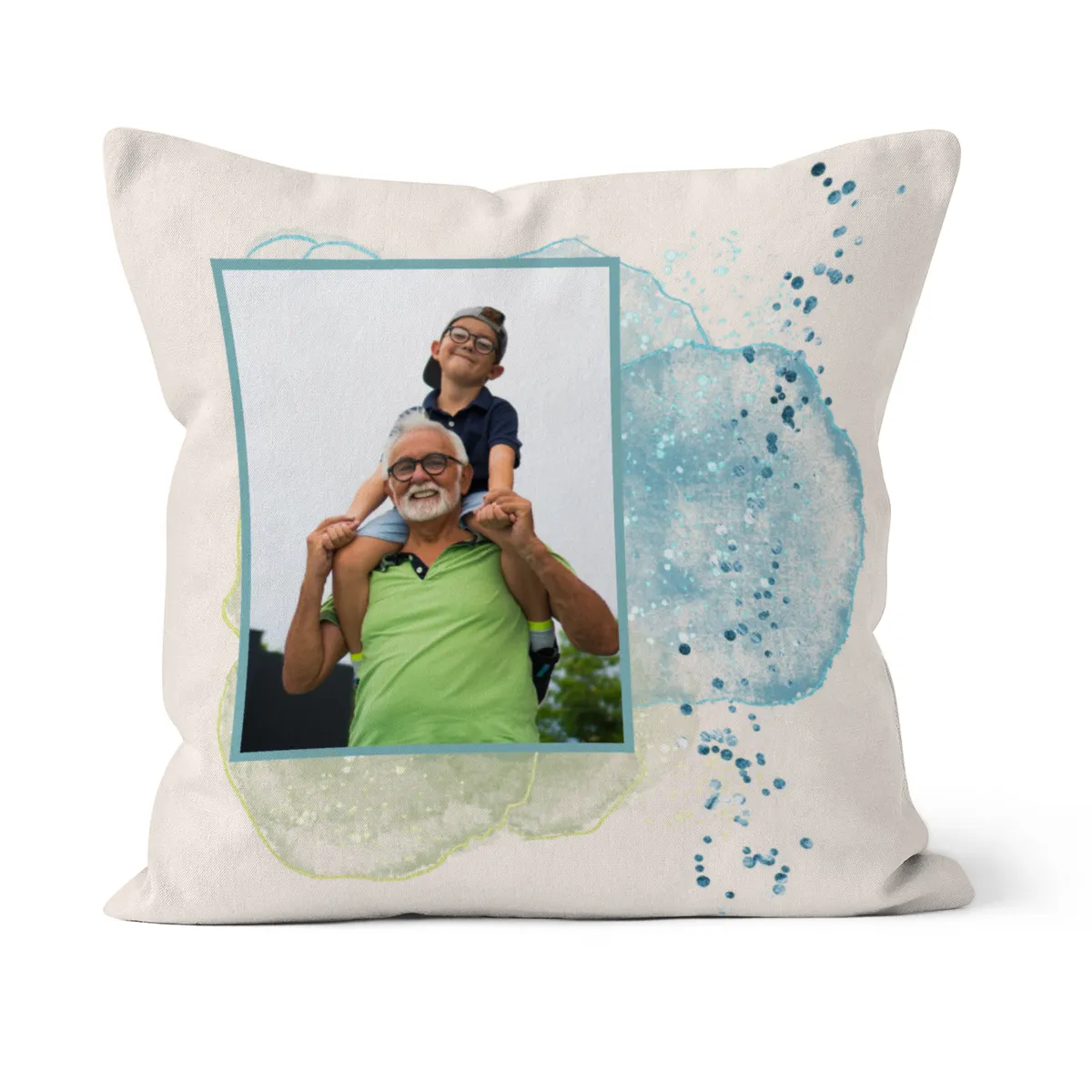 Personalisiertes Fotokissen - Vorderseite mit Foto personalisierbar - Samtkissenbezug Oma Substantiv - Geschenk Muttertag