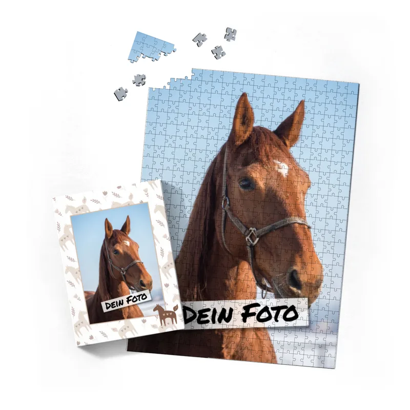 Fotopuzzle personalisiert 500 Teile Hoch Erwachsene - Schachtel Skandipferde