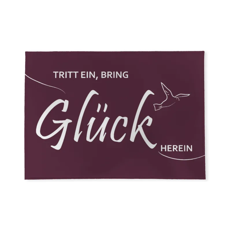 Spruch-Fußmatte Tritt ein, bring Glück herein - Schmutzfangmatte bedruckt Glück grün 70 x 50 cm