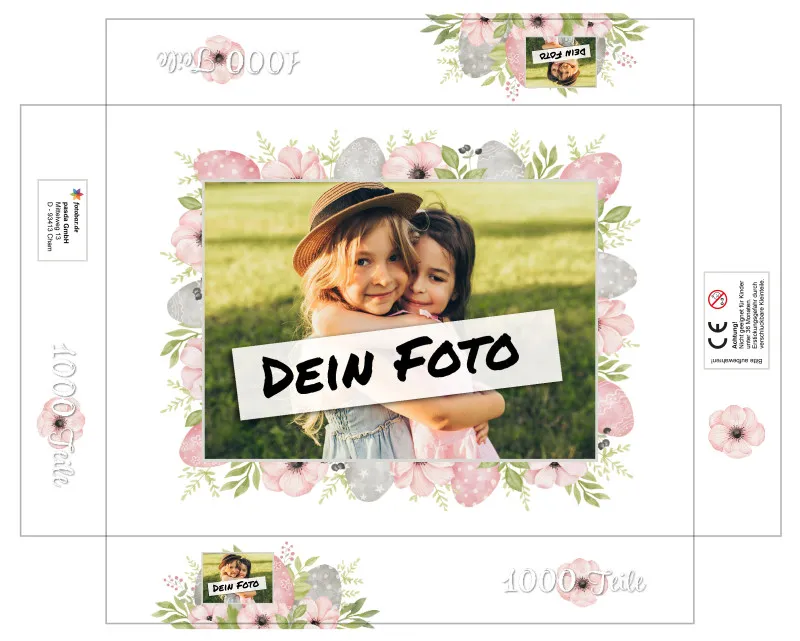 Fotopuzzle 500 Teile personalisiert Ostern - Box Osterblumen