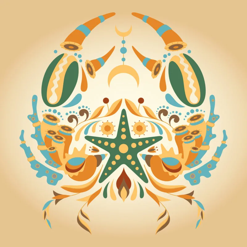 Samtkissen Zodiac Art – Löwe floral