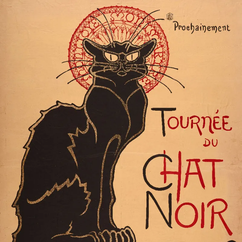 Samtkissenbezug Tournée du Chat Noir Steinlen