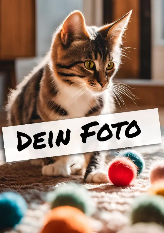 Fotopuzzle mit eigenem Bild - Puzzle selbst gestalten 1000 Teile - Schachtel Meow - mit Foto personalisiert - Geschenk Katzenfans Meow 1000 Teile Quer