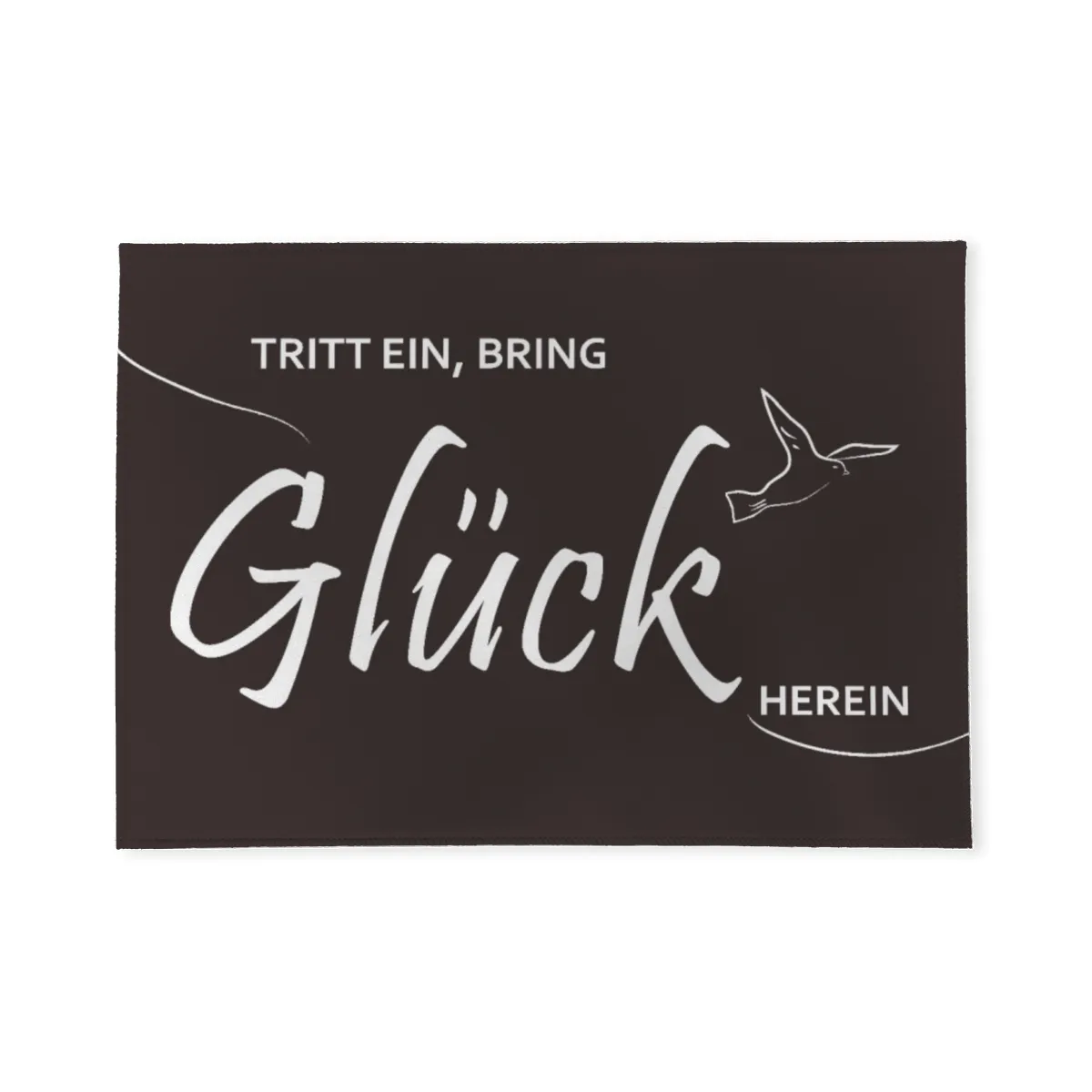 Spruch-Fußmatte Tritt ein, bring Glück herein - Schmutzfangmatte bedruckt Glück grün 70 x 50 cm