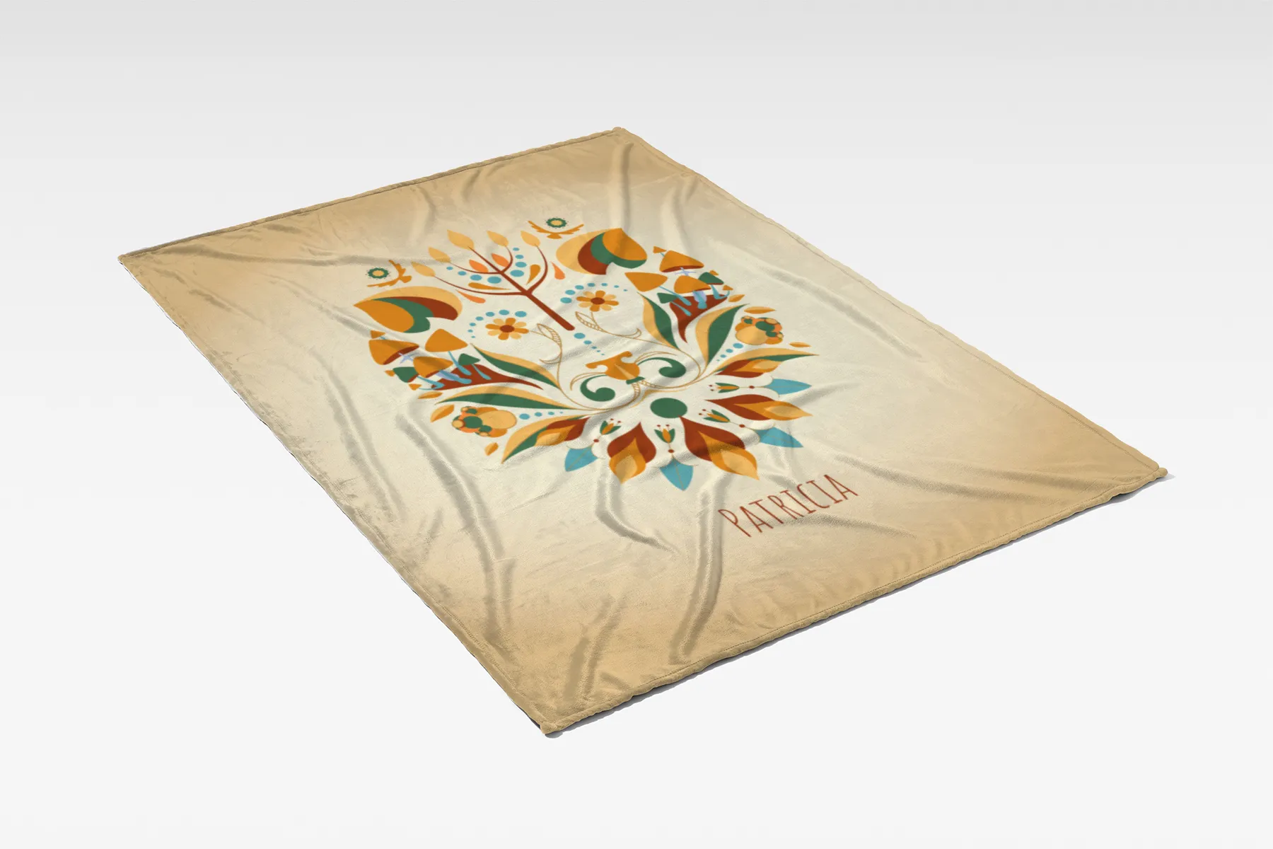 Sternzeichen Wohndecke Wassermann floral mit Namen personalisierbar