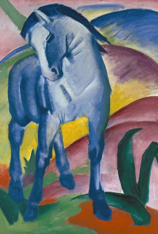 Motivbettwäsche Marc - Blaues Pferd Baumwolle