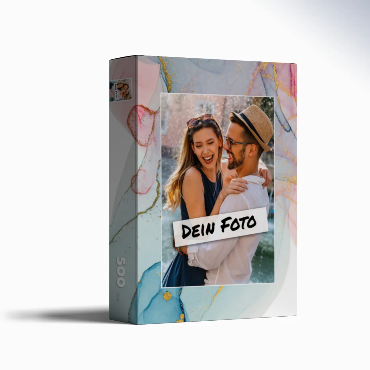Fotopuzzle mit eigenem Bild - Puzzle selbst gestalten 1000 Teile - Schachtel Farbverlauf - mit Foto personalisiert - Geschenk Valentin, Geburtstag