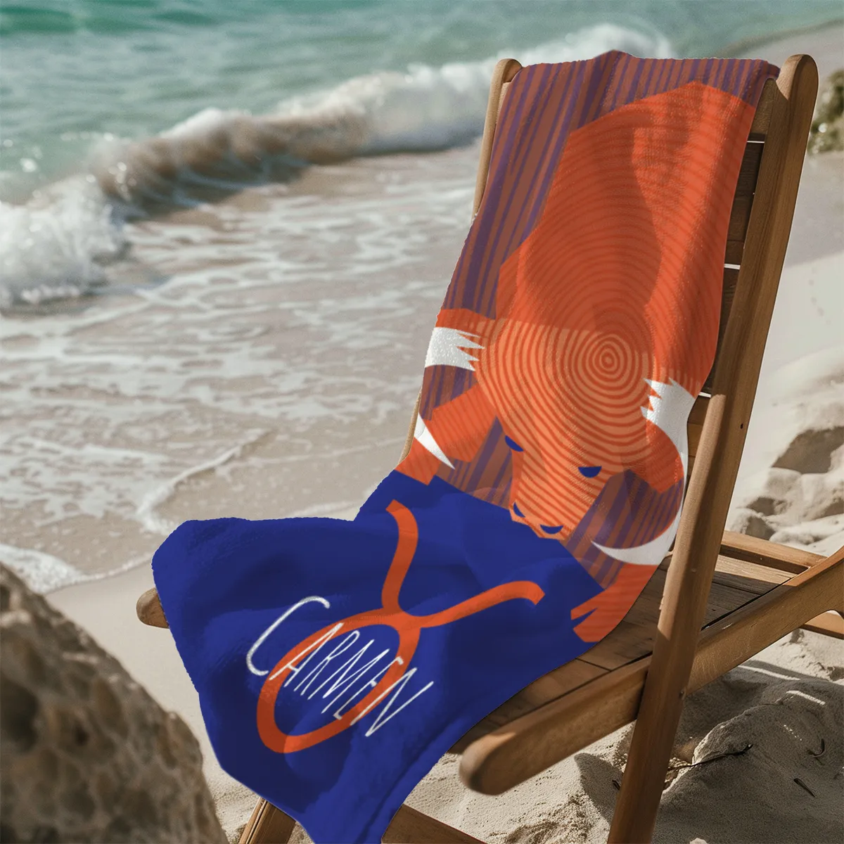Strandtuch Sternzeichen Wassermann - mit Namen personalisierbar