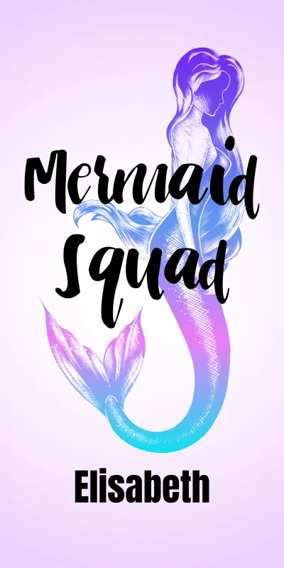 Badetuch Sommer - mit Namen personalisierbar - personalisiertes Namens-Badetuch - Strandtuch mit Wunschtext - Mermaid Squad