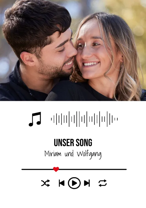 Kuscheldecke Our Lovesong - mit Bild und Text personalisierbar - Geschenkidee für Verliebte, Valentinstag Songplay Text Bild