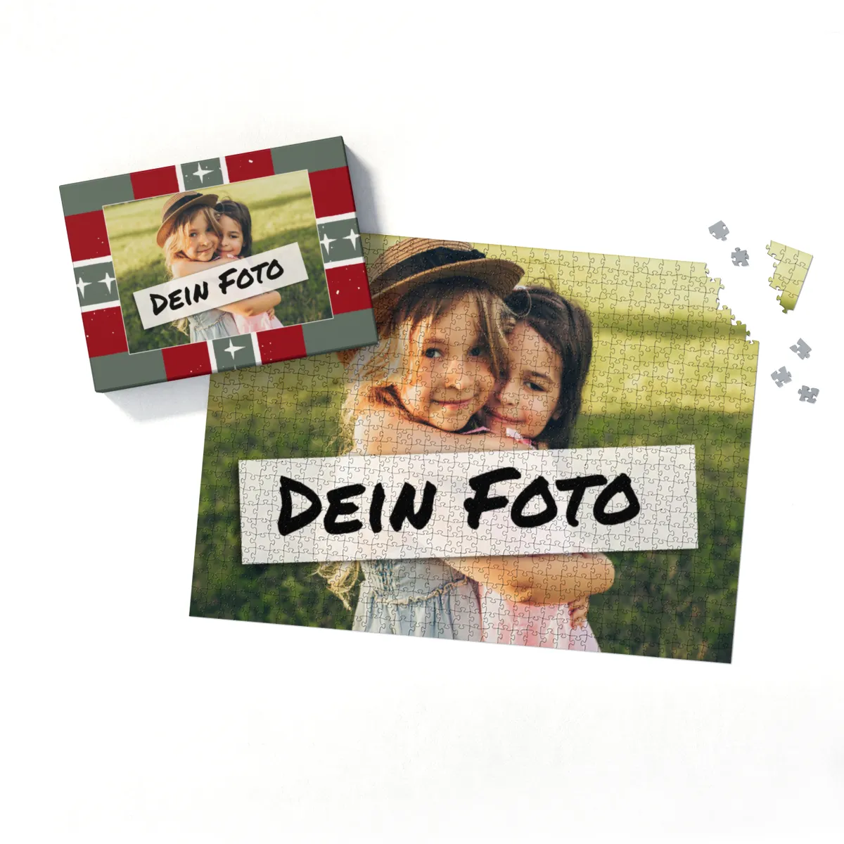Fotopuzzle mit eigenem Bild - Fotopuzzle selbst gestalten 1000 Teile Hochformat - Schachtel Weihnachten Xmas 1 - 1000 Teile Puzzle mit Foto - Geschenk Weihnachten Xmas1 1000 Teile Hoch