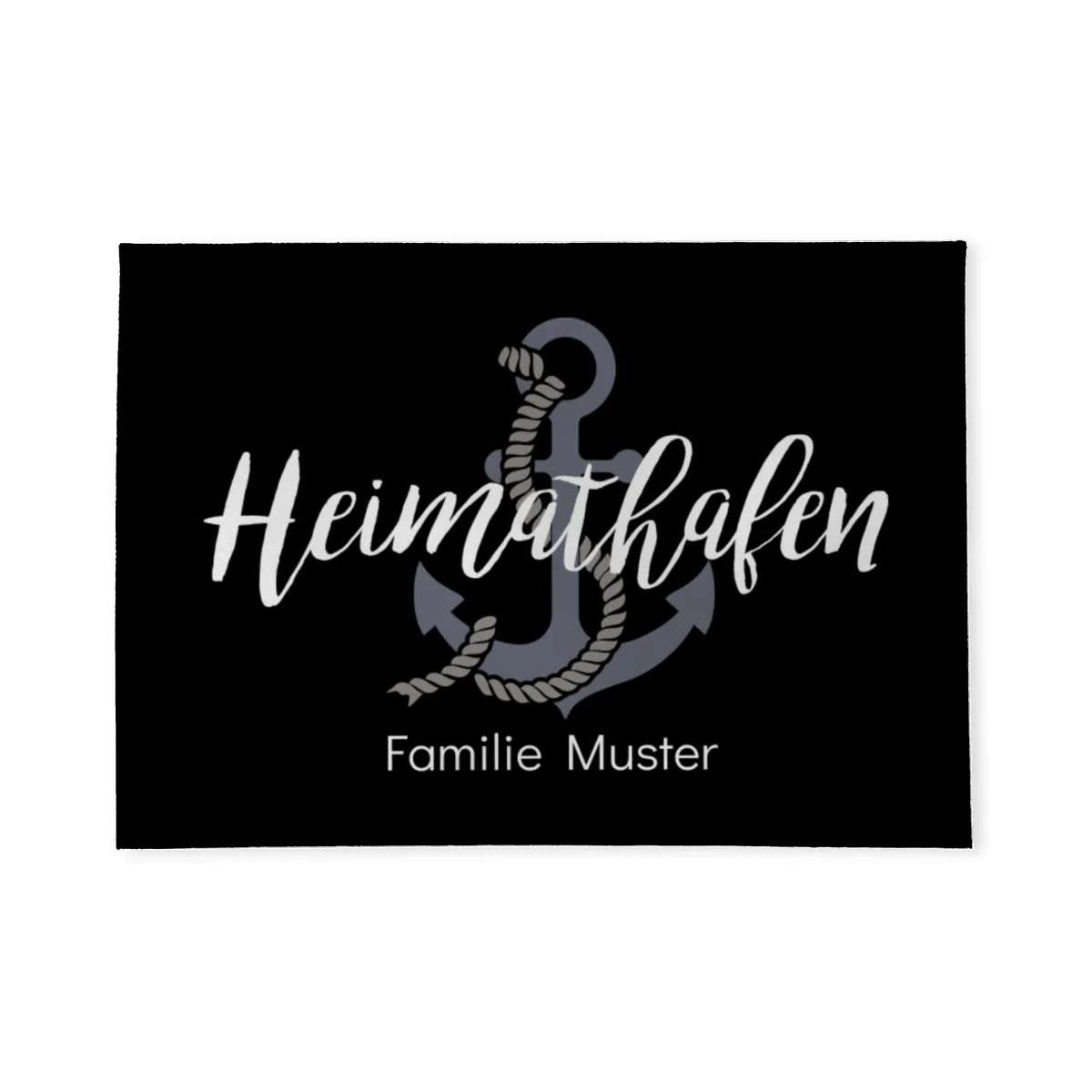 Fußmatte personalisiert Heimathafen - Geschenkidee für Familie, Küstenliebhaber, zum Einzug - Fussmatte mit Namen bedruckt Heimathafen 70 x 50 cm