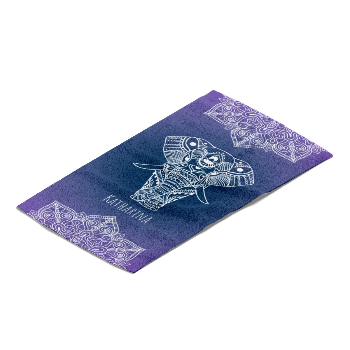 Badetuch Sommer - mit Namen personalisierbar - personalisiertes Namens-Badetuch - Strandtuch mit Wunschtext - Mandala Elefant