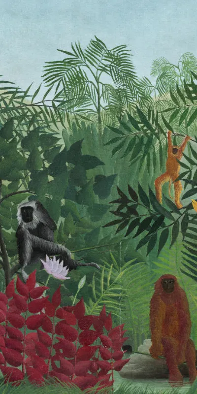 Handtuch Tropenwald mit Affen - Henri Rousseau