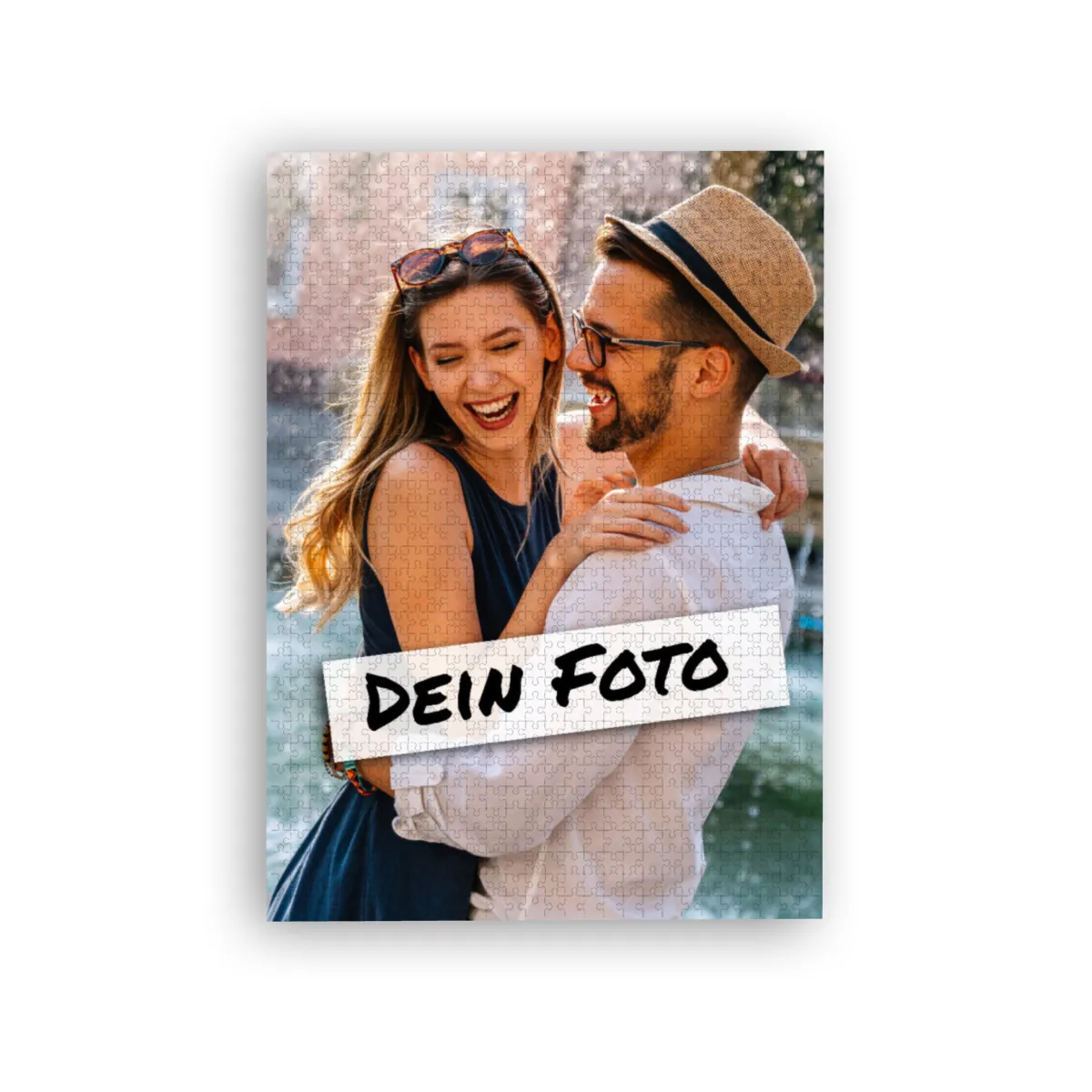 Fotopuzzle mit eigenem Bild - Puzzle selbst gestalten 1000 Teile - Schachtel Farbverlauf - mit Foto personalisiert - Geschenk Valentin, Geburtstag