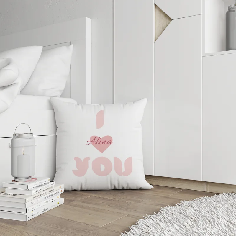 Samtkissenbezug Katzen verliebt - mit Namen personalisierbar - Geschenkidee Valentinstag, Hochzeit Katzen verliebt 40 x 40 cm