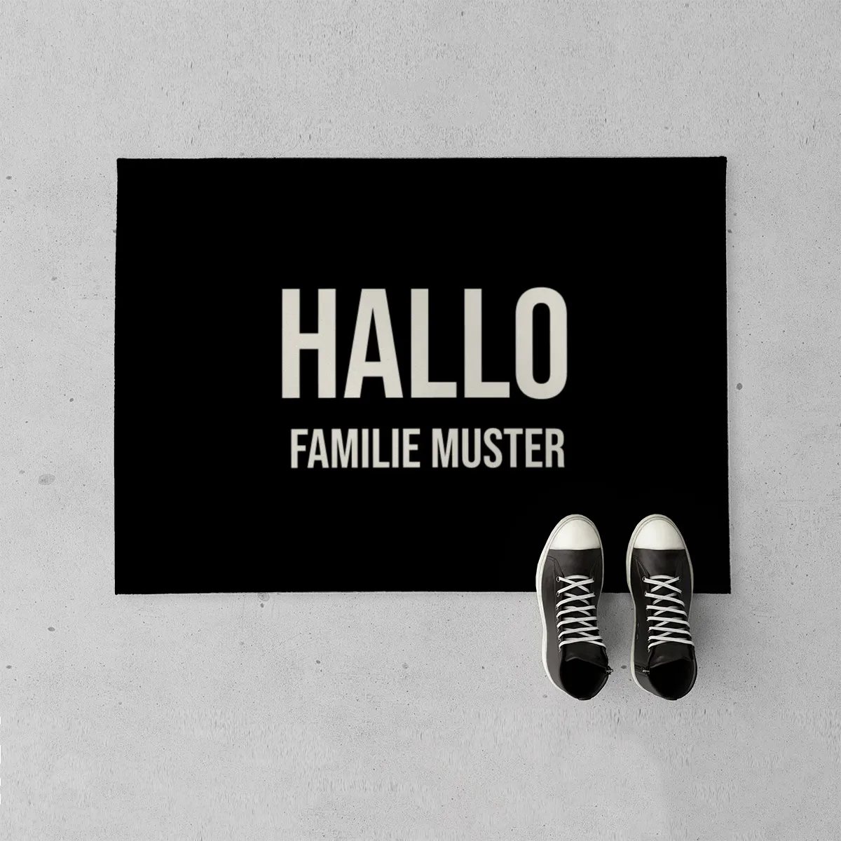 Fußmatte personalisiert Minimalistic - Geschenkidee für Familie, Paare, zum Einzug - Fussmatte mit Namen bedruckt Minimalistisch 2 Zeilen 70 x 50 cm