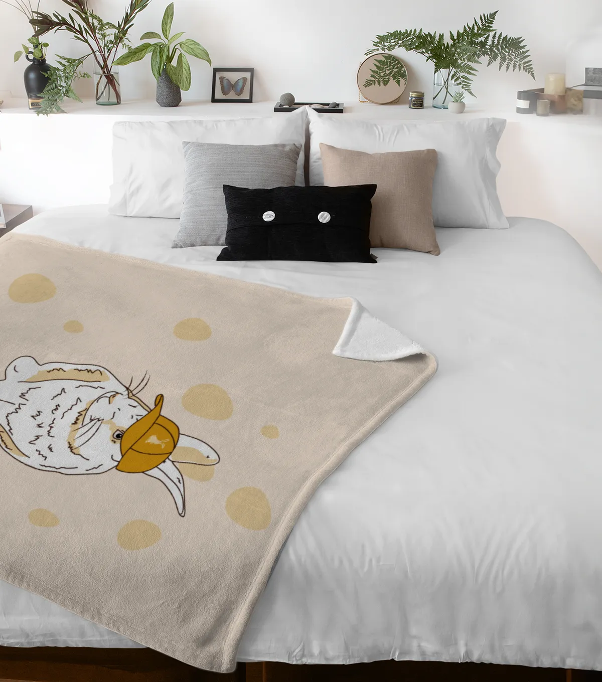 Kuscheldecke Hase mit Käppi - mit Namen personalisierbar - Geschenkidee Ostern, Osterdeko Hase Käppi 125 x 155 cm