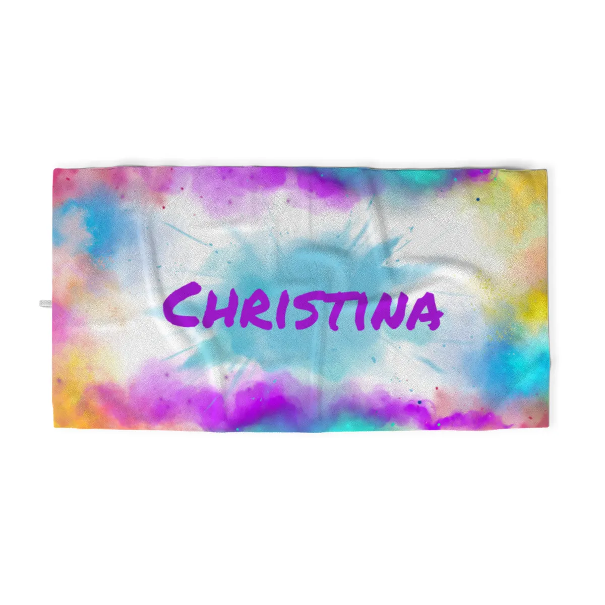 Handtuch bunt bedruckt mit Namen personalisierbar - personalisiertes Handtuch mit Ihrem Wunschtext - Colorexplosion