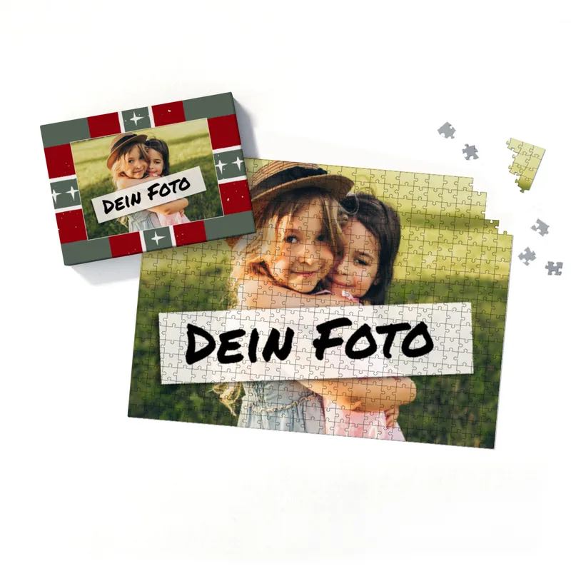 Fotopuzzle mit eigenem Bild - Fotopuzzle selbst gestalten 1000 Teile Hochformat - Schachtel Weihnachten Xmas 1 - 1000 Teile Puzzle mit Foto - Geschenk Weihnachten Xmas1 1000 Teile Hoch