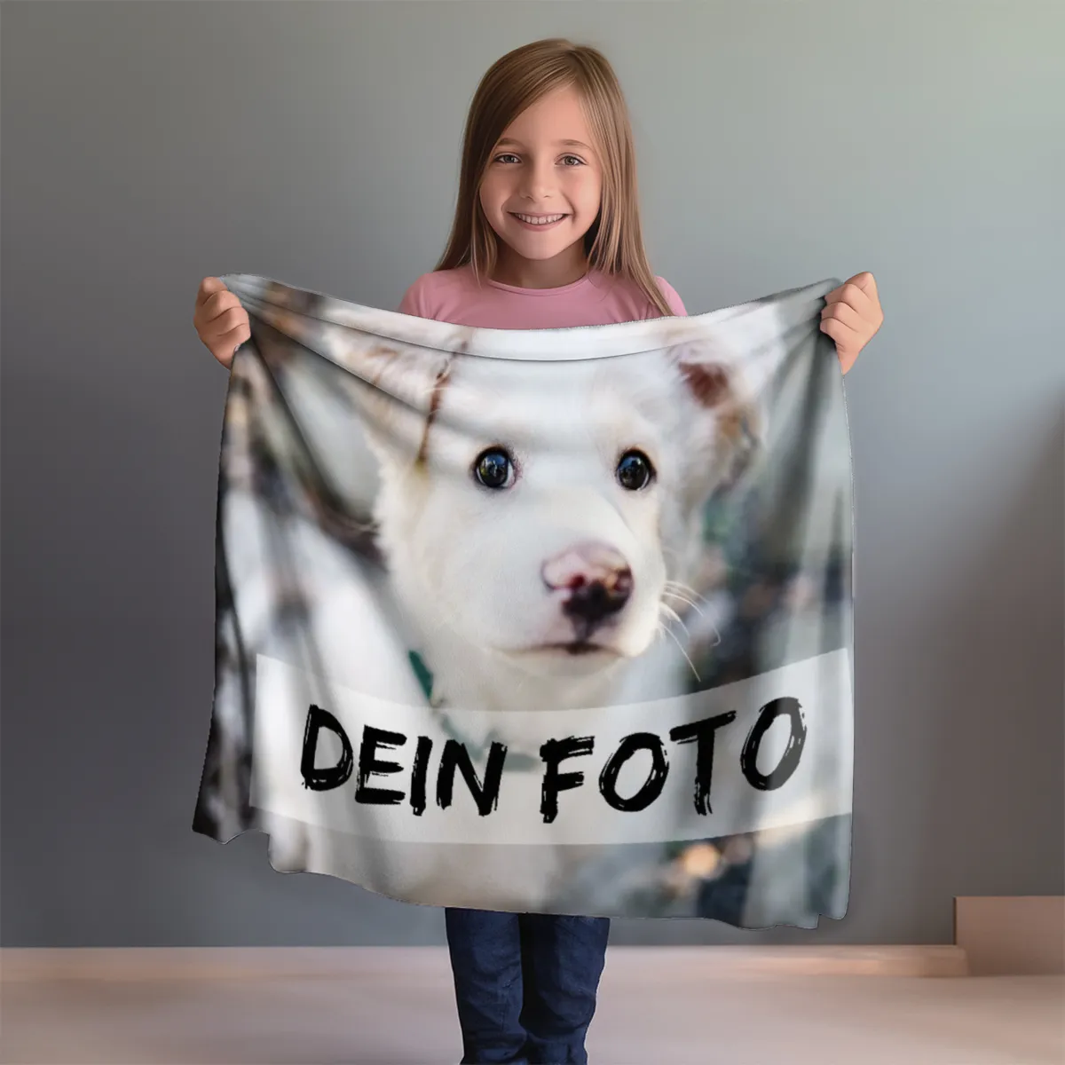 Personalisierte Kuscheldecke mit Foto - personalisierte Fotodecke - Kuscheldecke mit Ihrem Bild - Fotodecke selbst gestalten - Decke Querformat 200 x 140 cm 1 Foto Design 200 x 140 cm