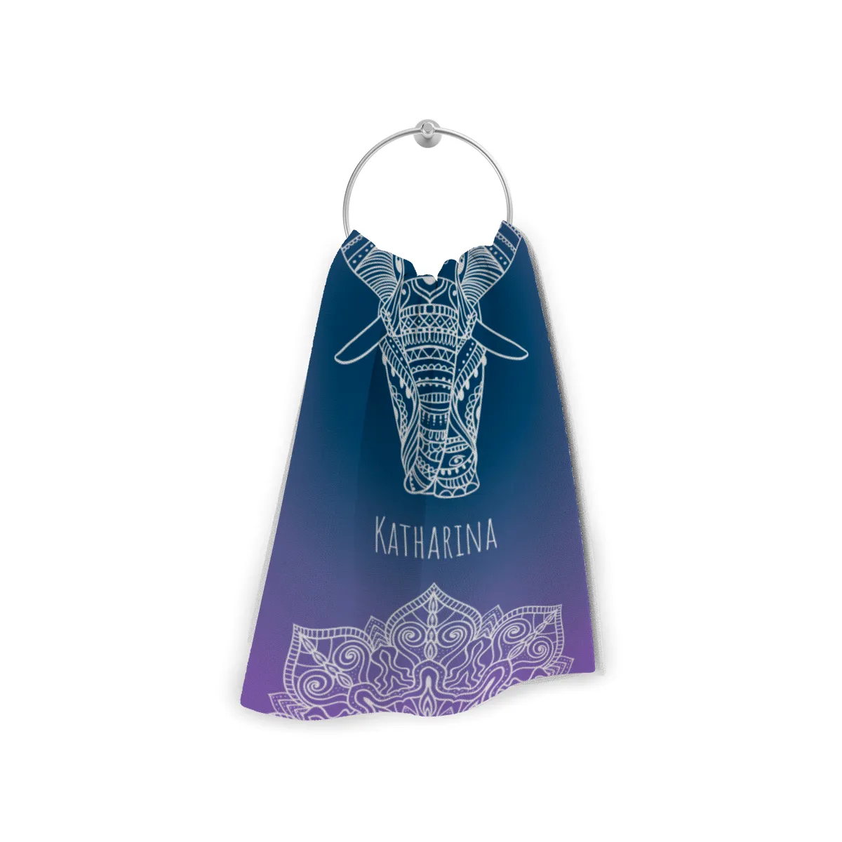 Badetuch Sommer - mit Namen personalisierbar - personalisiertes Namens-Badetuch - Strandtuch mit Wunschtext - Mandala Elefant