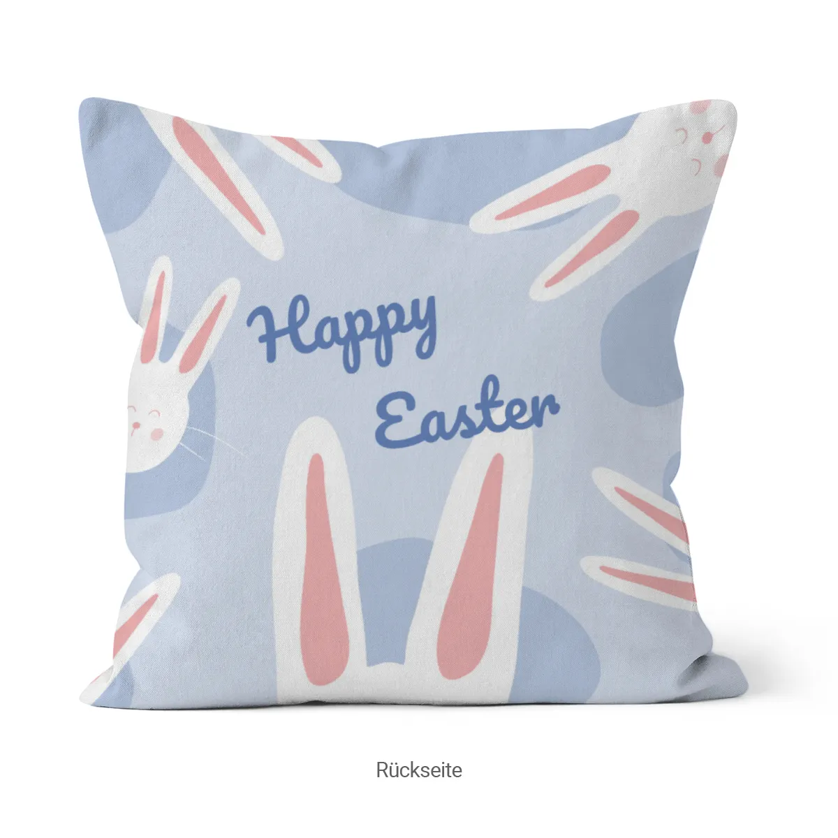Namenskissen Hasenohren - Samtkissenbezug Happy Easter Hasenohren - mit Namen personalisierbar - Osterdeko - Geschenkidee Ostern Hasenohren Happy Easter 40 x 40 cm
