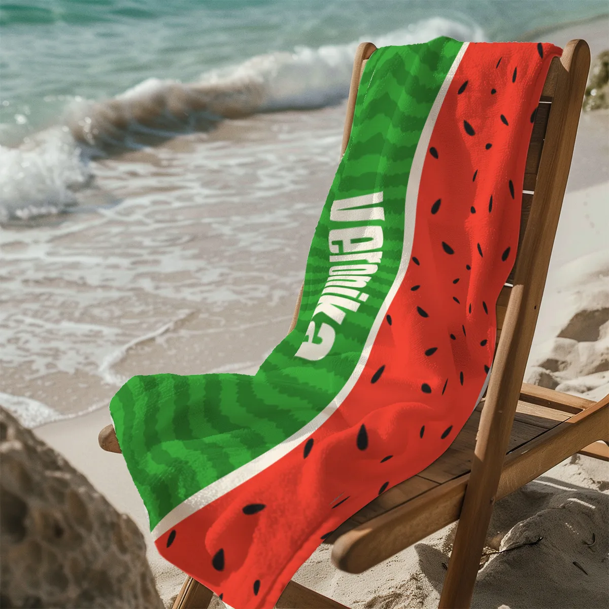 Handtuch Melone mit Namen personalisiert - personalisiertes Namenshandtuch - Melone