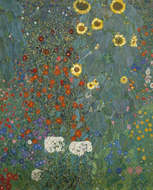 Kuscheldecke Bauerngarten mit Sonnenblumen Klimt