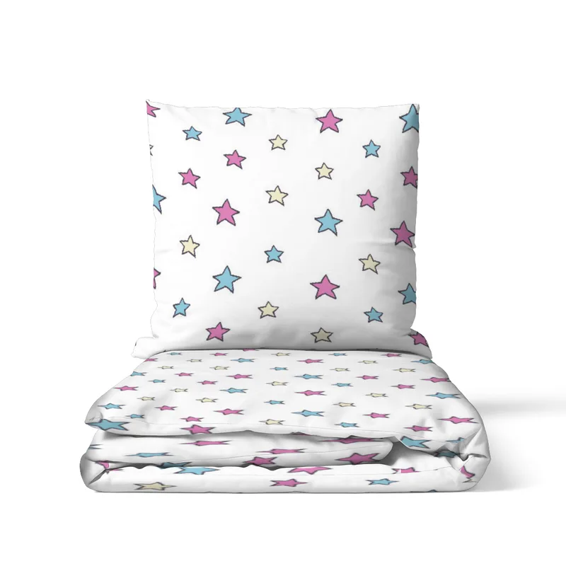 Kinderbettwäsche-Set Colorful Stars Mikrofaser