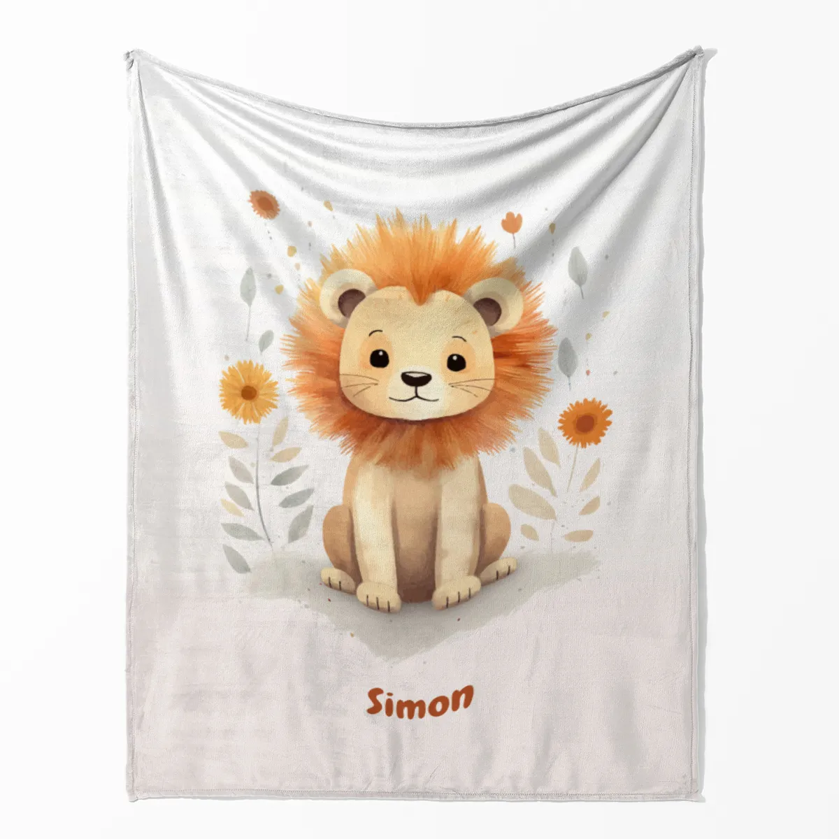 Babydecke - Namensdecke Kleiner Löwe personalisierbar multi 75 x 100 cm
