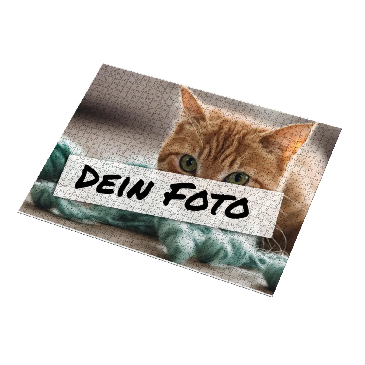 Fotopuzzle mit eigenem Bild - Puzzle selbst gestalten 1000 Teile - Schachtel Meow - mit Foto personalisiert - Geschenk Katzenfans Meow 1000 Teile Quer