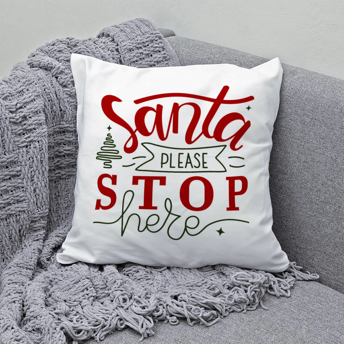 Samtkissenbezug Santa Stop