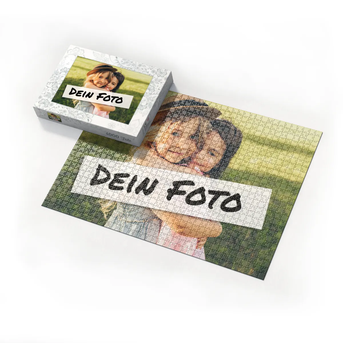 Fotopuzzle mit eigenem Bild - Fotopuzzle selbst gestalten 2000 Teile - Schachtel Floral Ornaments - Puzzle mit Foto personalisiert - Geschenk Geburtstag, Hochzeit Floral Ornaments 2000 Teile Quer