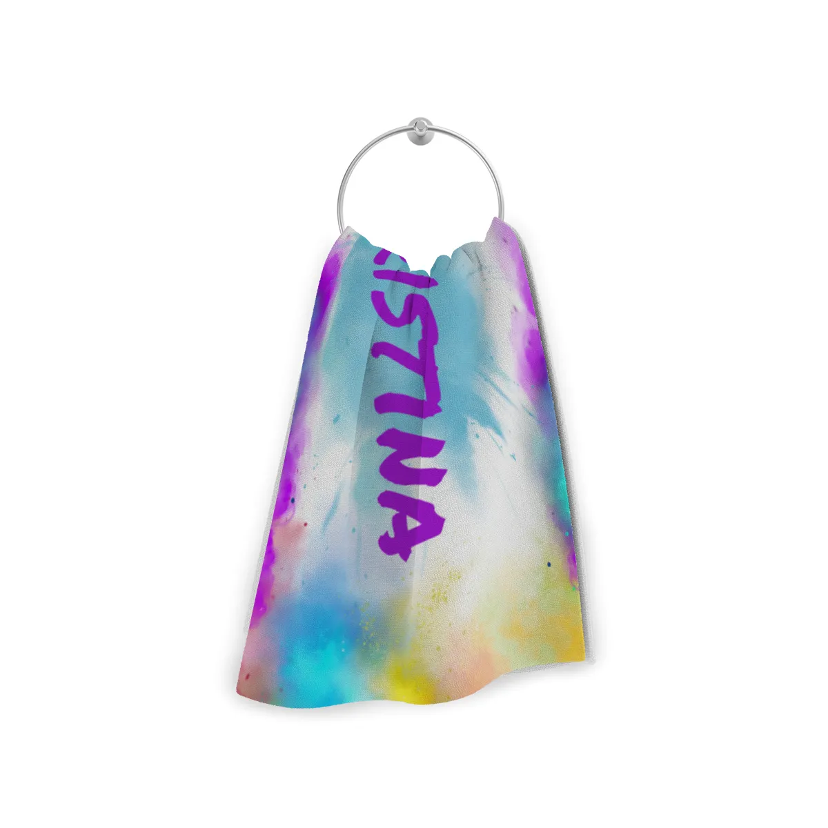 Handtuch bunt bedruckt mit Namen personalisierbar - personalisiertes Handtuch mit Ihrem Wunschtext - Colorexplosion