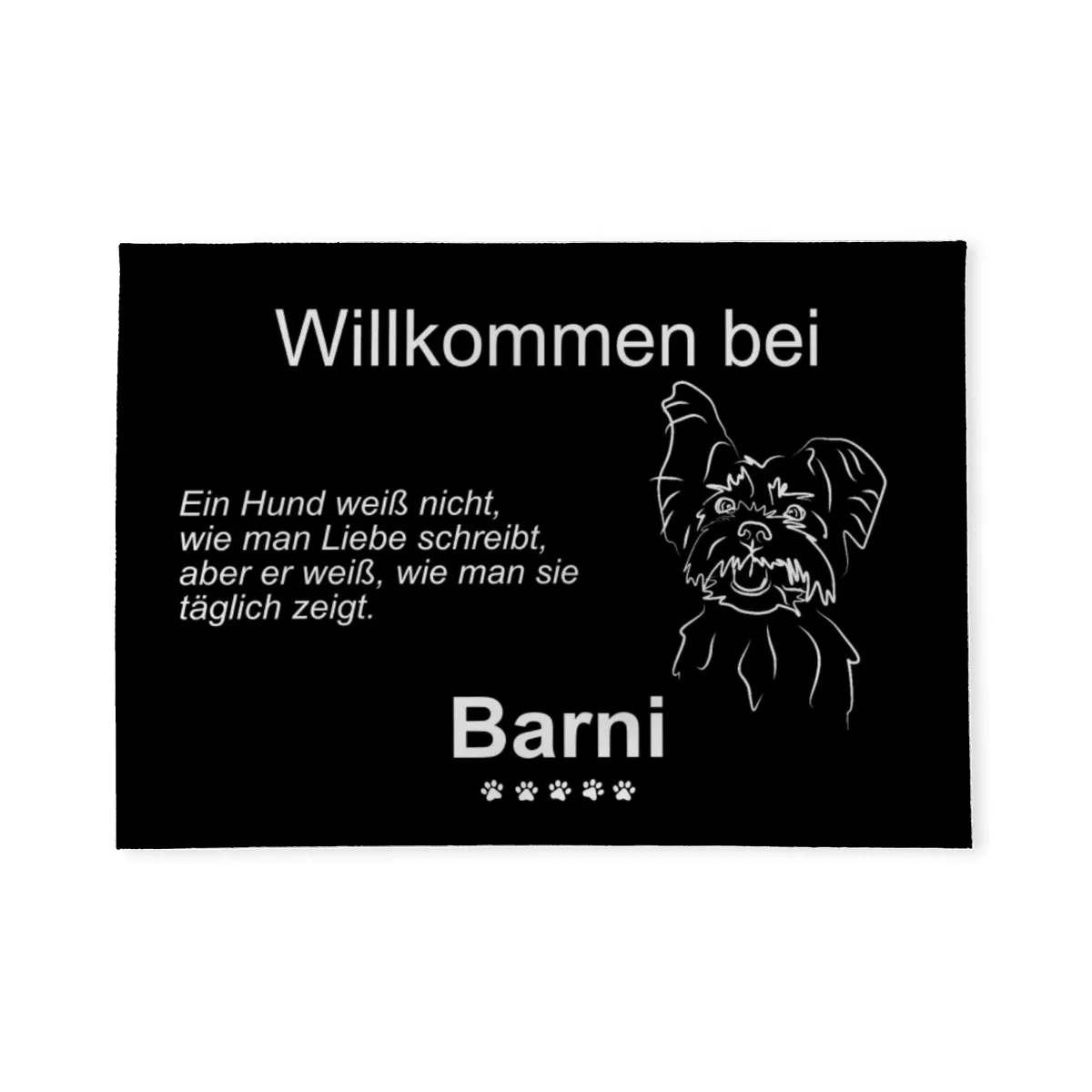 Personalisierte Fußmatte mit Französischer Bulldogge schwarz 70 x 50 cm