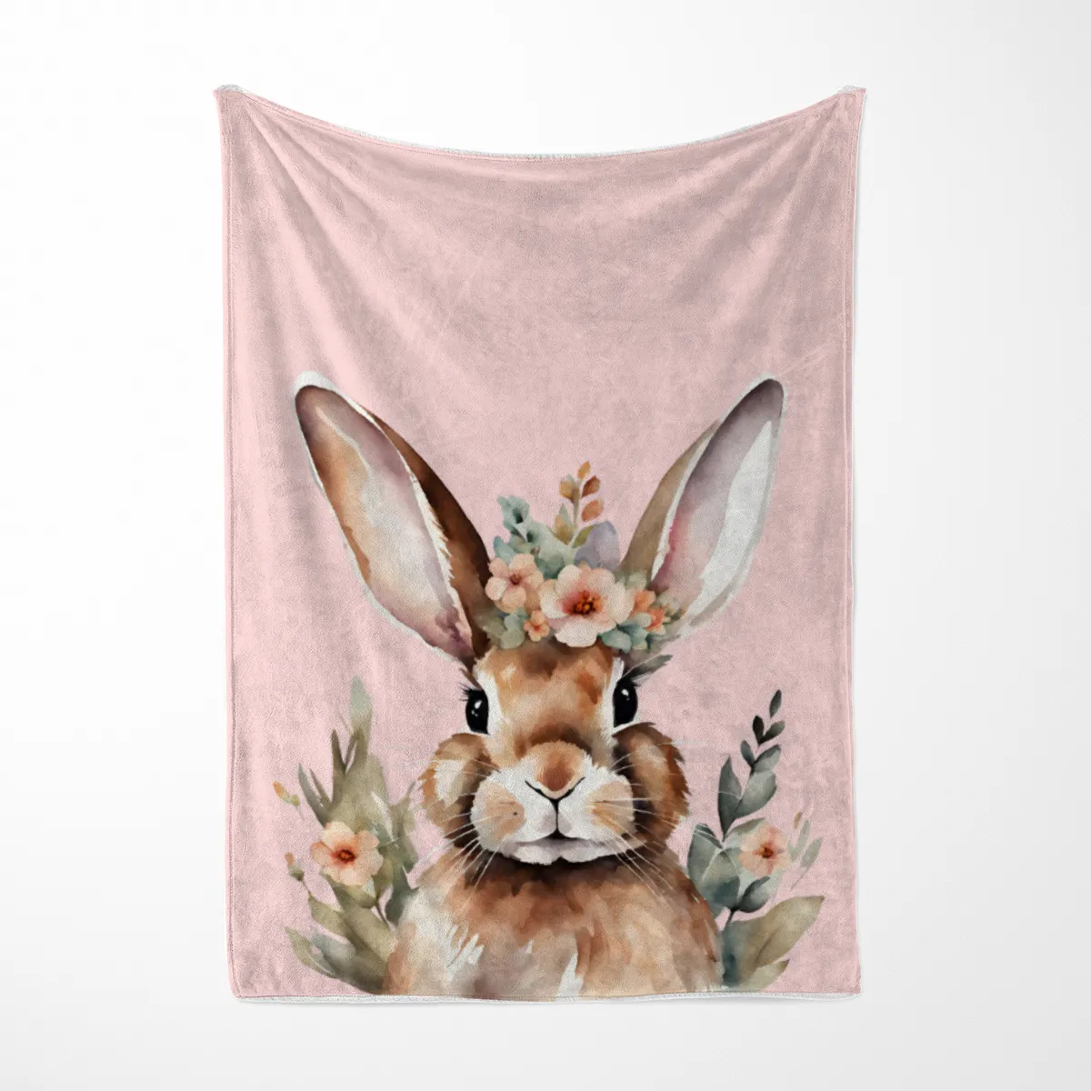 Wohndecke Hase mit Blümchen