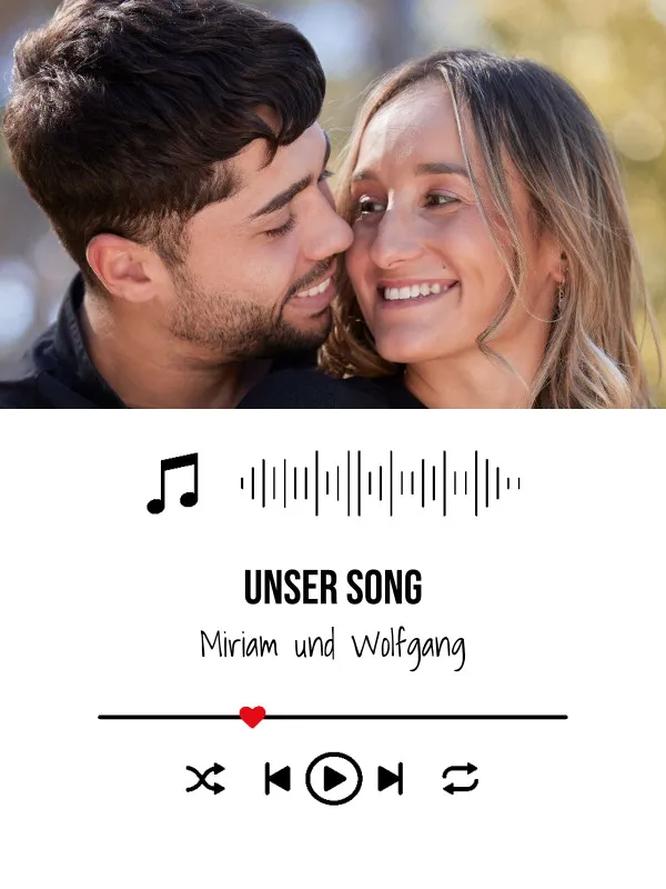 Kuscheldecke Our Lovesong - mit Bild und Text personalisierbar - Geschenkidee für Verliebte, Valentinstag Songplay Text Bild
