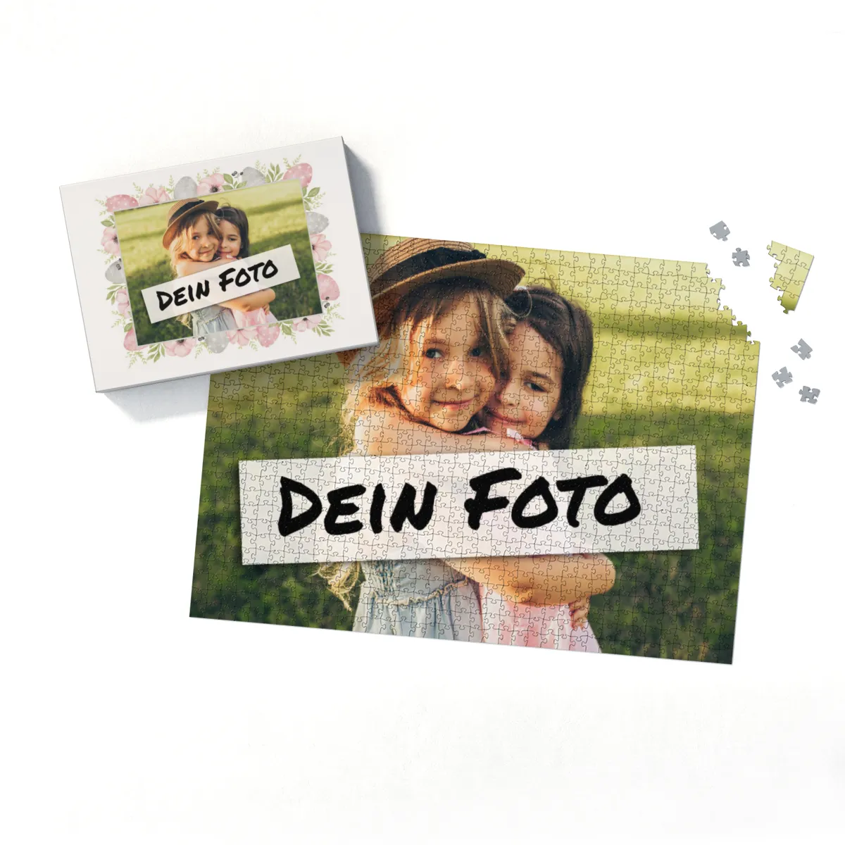 Fotopuzzle 500 Teile personalisiert Ostern - Box Osterblumen