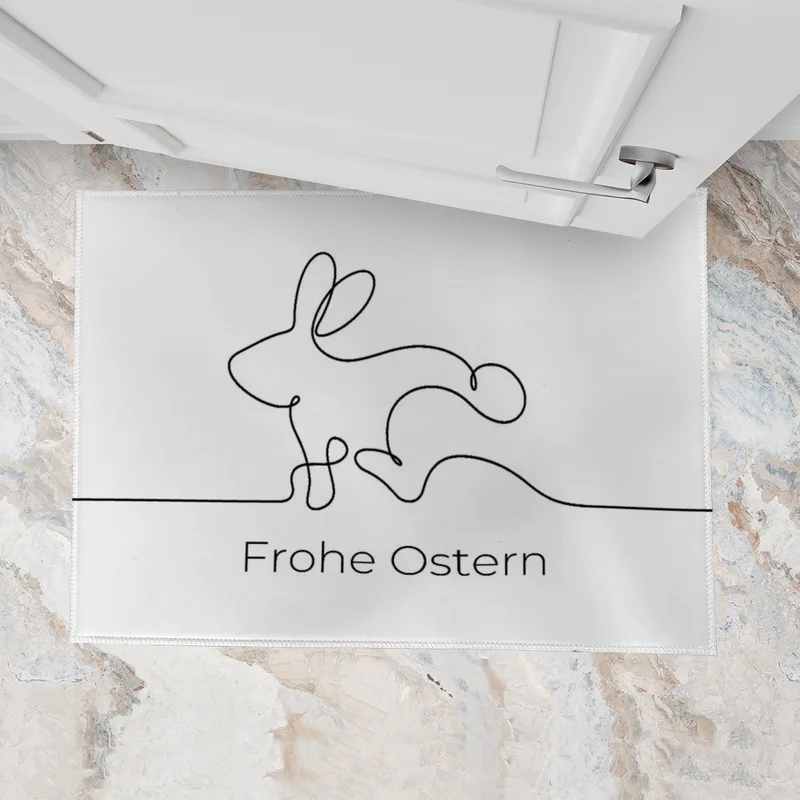 Fußmatte Hase mit Aufdruck Frohe Ostern