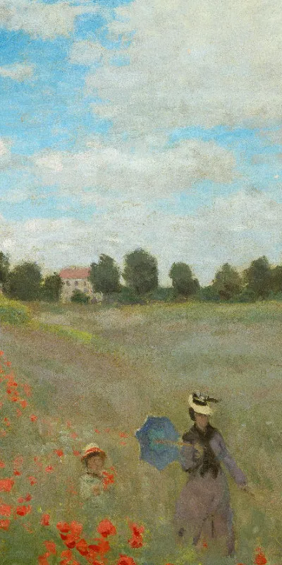 Handtuch Mohnfeld bei Argenteuil - Claude Monet