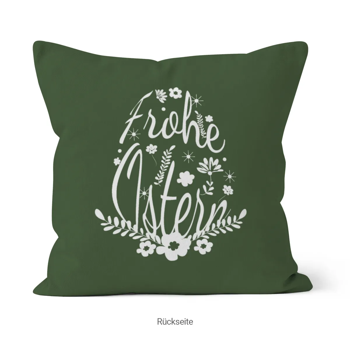 Namenskissen Ostern - Samtkissenbezug Ei Frohe Ostern - mit Namen personalisierbar - Osterdeko - Geschenkidee Ostern Blütenei Frohe Ostern 40 x 40 cm