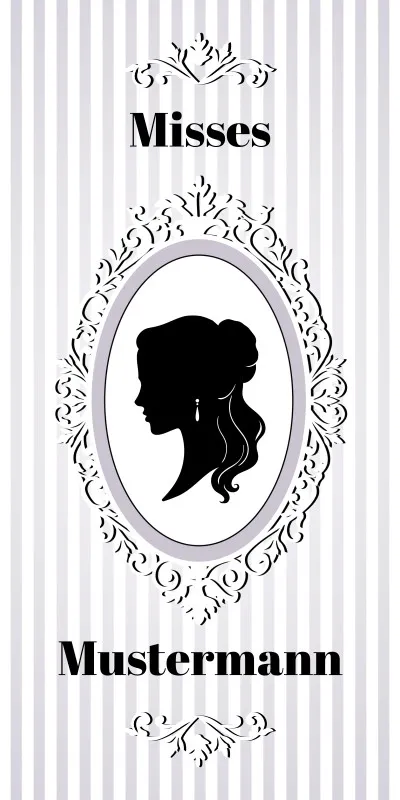 Misses Vintage - personalisiertes Namens-Strandtuch mit Wunschtext - Geschenkidee Hochzeit, Paar