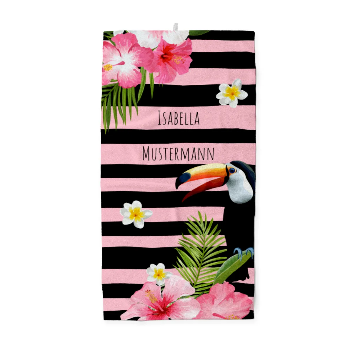 Duschtuch Sommer - mit Namen personalisierbar - personalisiertes Namensduschtuch mit Wunschtext - Tropical