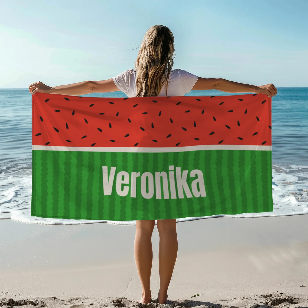 Handtuch Melone mit Namen personalisiert - personalisiertes Namenshandtuch - Melone