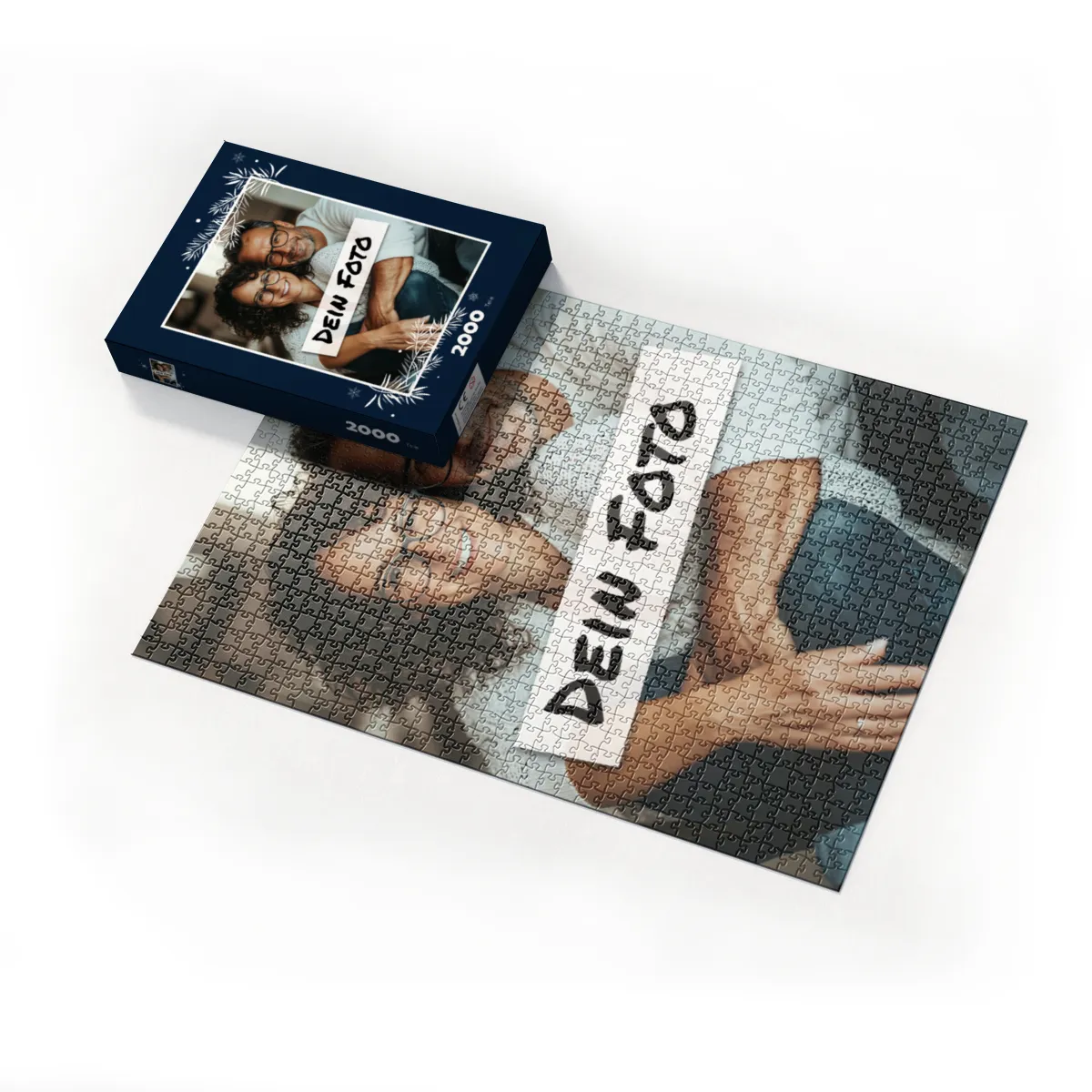 Fotopuzzle mit eigenem Bild - Fotopuzzle selbst gestalten 1000 Teile - Schachtel Weihnachtszweige - 1000 Teile Puzzle mit Foto - Geschenk Weihnachten Weihnachtszweige 1000 Teile Quer