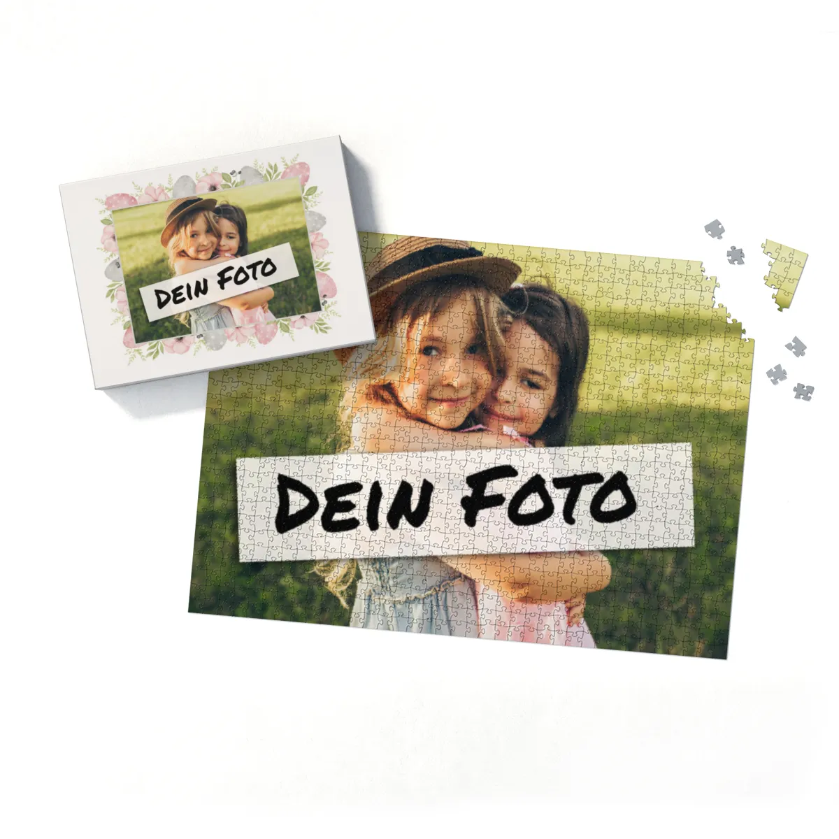 Fotopuzzle 500 Teile personalisiert Ostern - Box Osterblumen