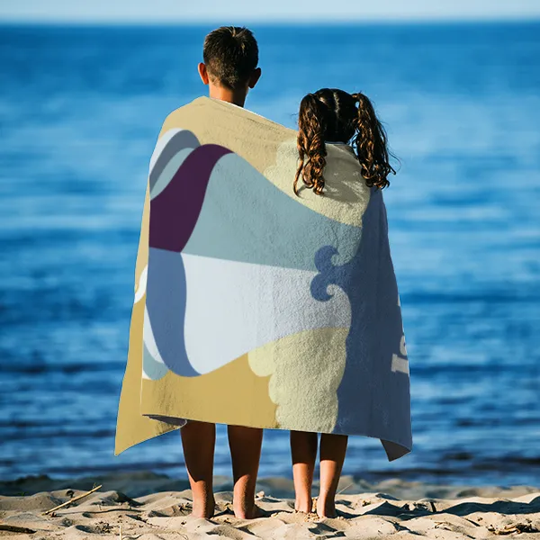 Badetuch Sommer - mit Namen personalisierbar - personalisiertes Namens-Badetuch - Strandtuch mit Wunschtext - Dampfer